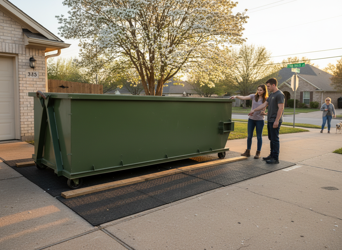 Spring Branch Dumpster Placement Rules and Driveway Protection Tips